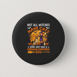 Funny German Shepherd Halloween Witch Dog 6 Cm Round Badge
