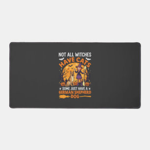Funny German Shepherd Halloween Witch Dog Desk Mat