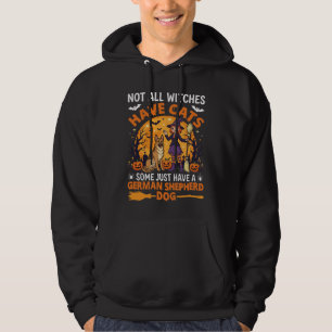 Funny German Shepherd Halloween Witch Dog Hoodie