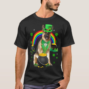 Funny German Shepherd Leprechaun Shamrock St T-Shirt