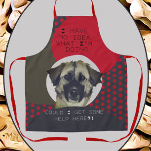 Funny German Shepherd Mix Dog Needs Help Cooking Apron