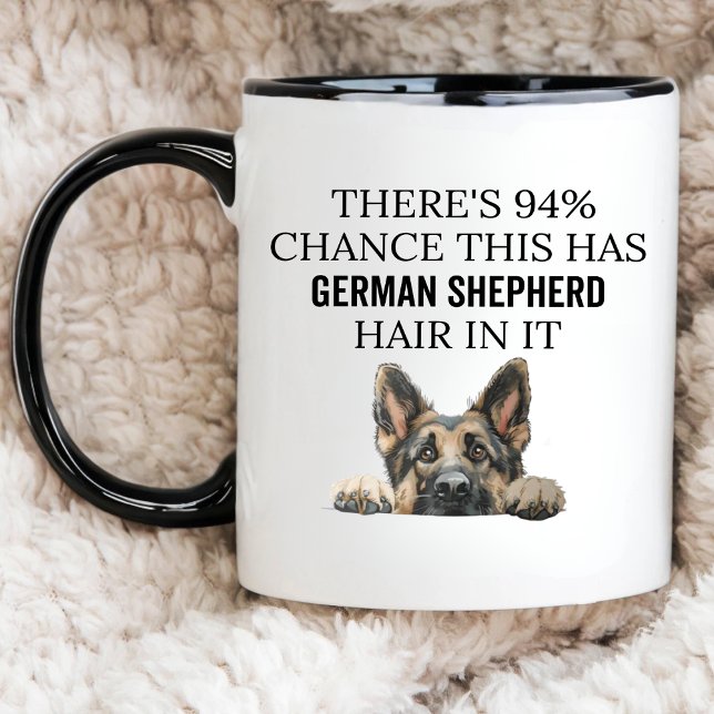 Funny German Shepherd, Peeking Dog Owner Gift GSD Coffee Mug (Creator Uploaded)