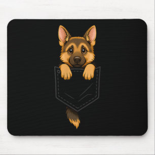 Funny German Shepherd Peeking In Pocket Animal Dog Mouse Pad