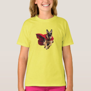 Funny German Shepherd Superhero Kid's T-Shirt