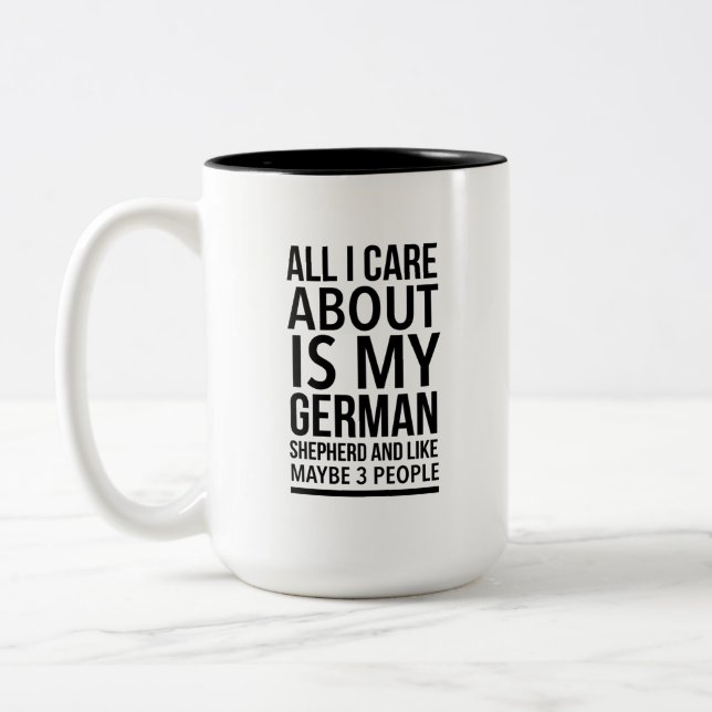Funny German shepherd Two-Tone Coffee Mug (Left)