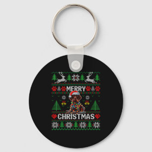 Funny German Shorthaired Inter Dog Ugly Xmas Sweat Key Ring