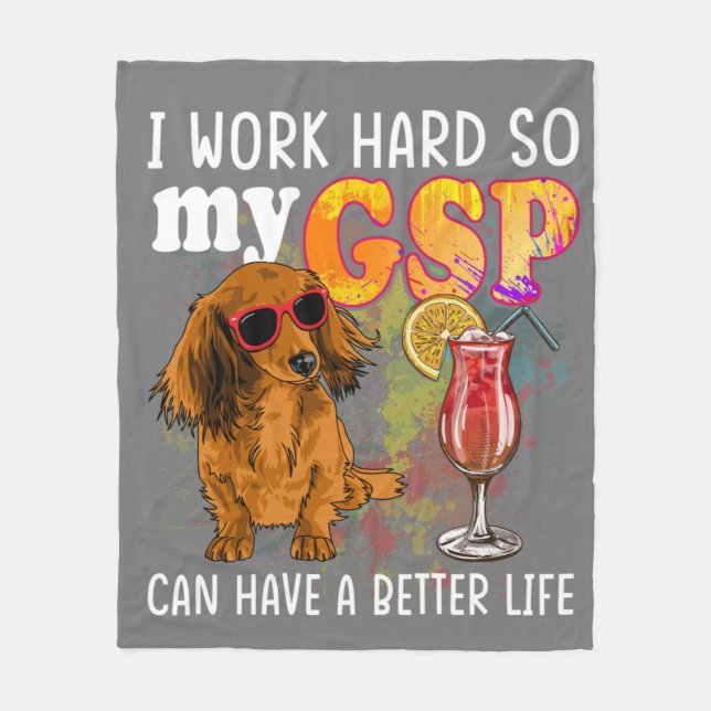 Funny German Shorthaired Pointer Gifts GSP Lover Fleece Blanket (Front)