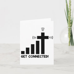 Funny Get Connected Jesus Christ Christian Faith I Card