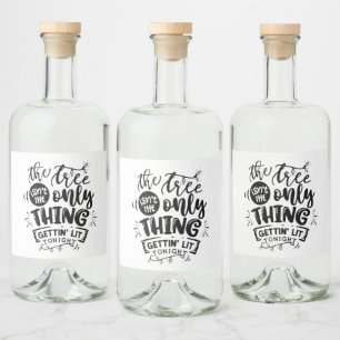 funny get lit Christmas party Liquor Bottle Label