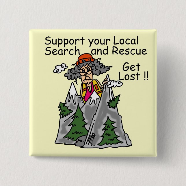Funny Get Lost 15 Cm Square Badge (Front)