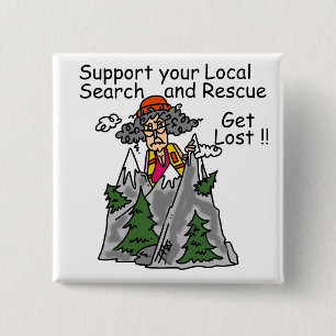 Funny Get Lost 15 Cm Square Badge