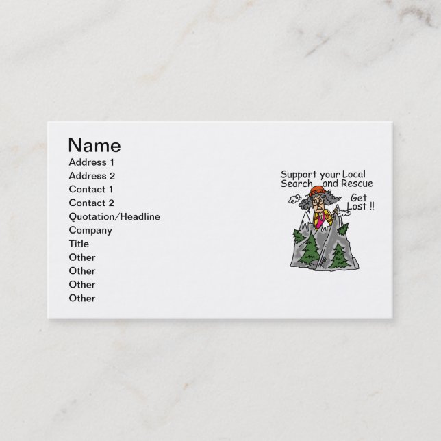 Funny Get Lost Business Card (Front)
