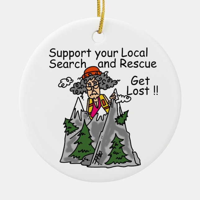Funny Get Lost Ceramic Tree Decoration (Front)