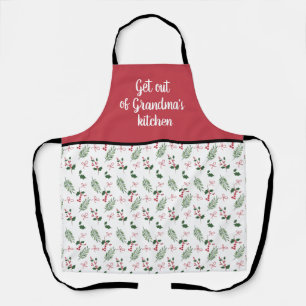 Funny Get our of Grandma's Kitchen Christmas Apron