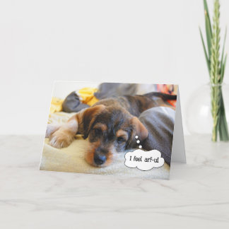 Funny Get Well for Sick Pet Kid Puppy or Dog Lover Card