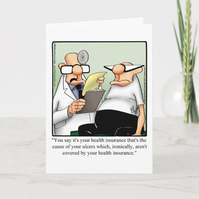 Funny Get Well Humour Greeting Card (Front)