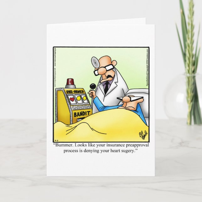 Funny Get Well Humour Greeting Card (Front)