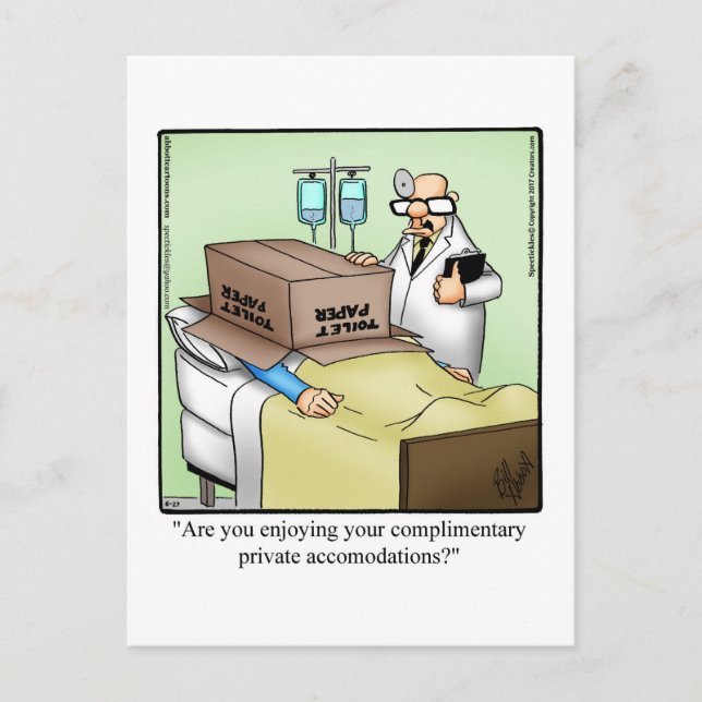 Funny Get Well Humour Postcard  (Front)