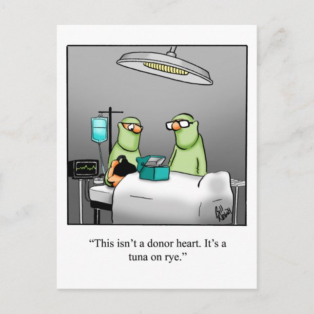 Funny Get Well Humour Postcard (Front)