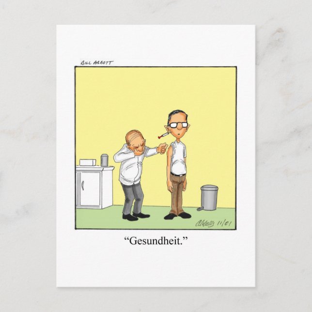 Funny Get Well Humour Postcard (Front)