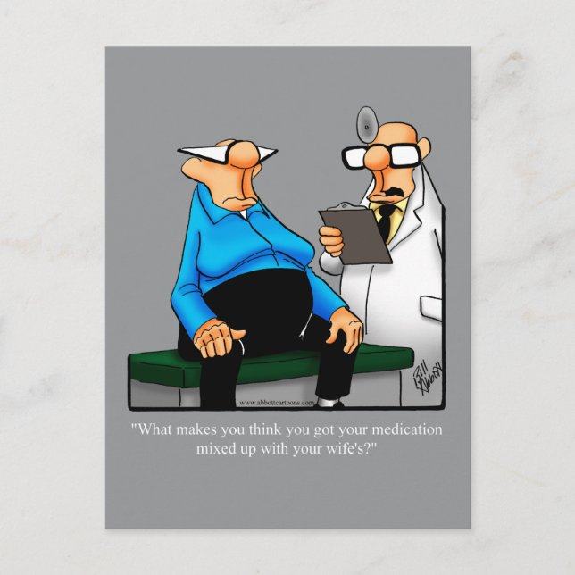 Funny Get Well Humour Postcard  (Front)
