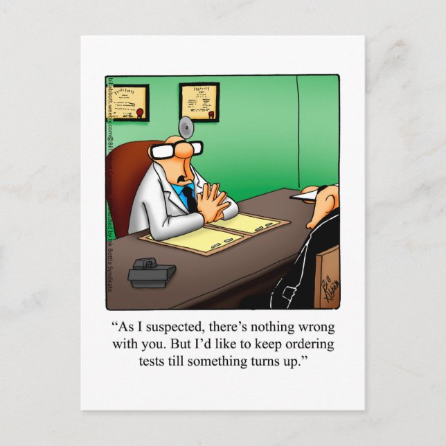 Funny Get Well Humour Postcard (Front)