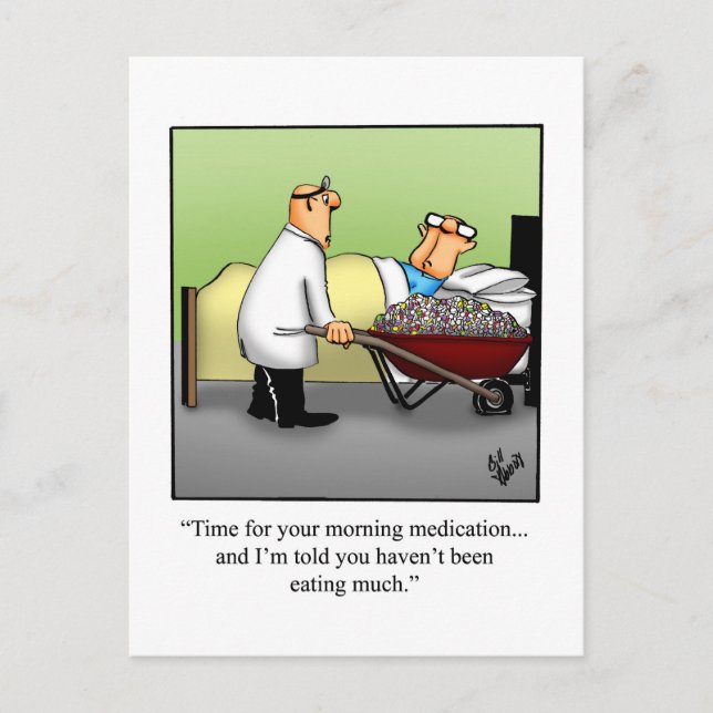 Funny Get Well Humour Postcard (Front)