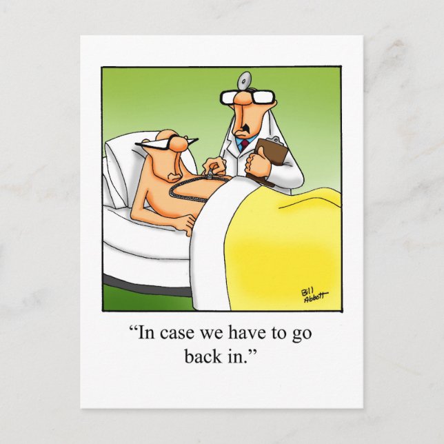 Funny Get Well Humour Postcard (Front)