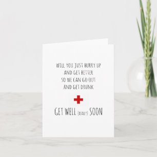 Funny Get Well Note Card - Get Well Card