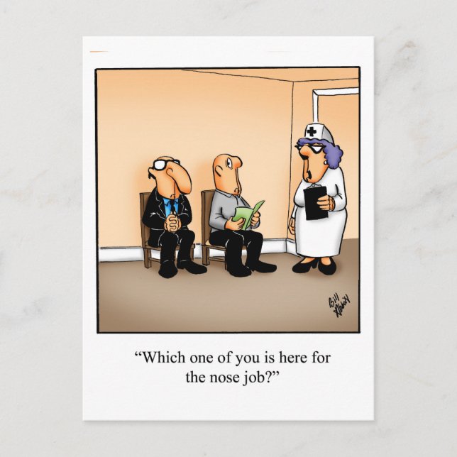 Funny Get Well Postcard "Nose Job" (Front)