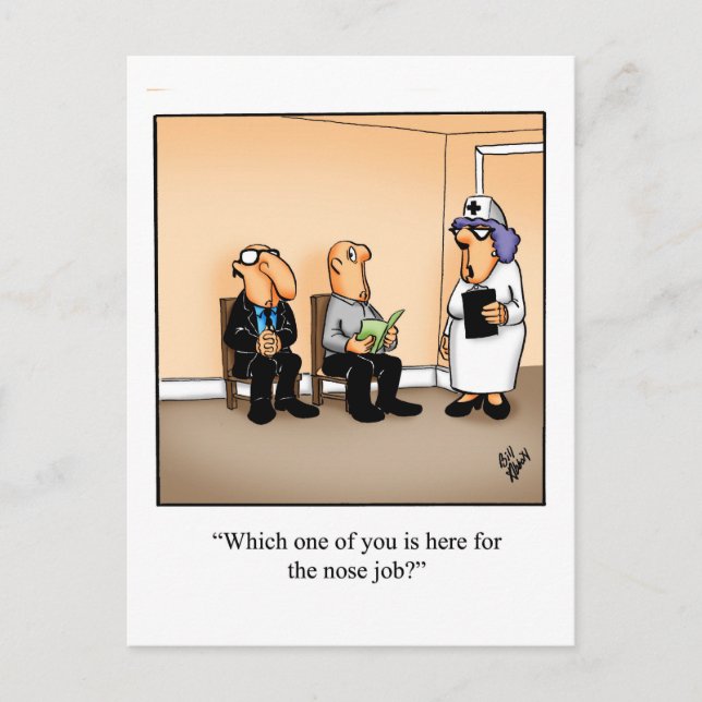 Funny Get Well Postcard "Nose Job" (Front)