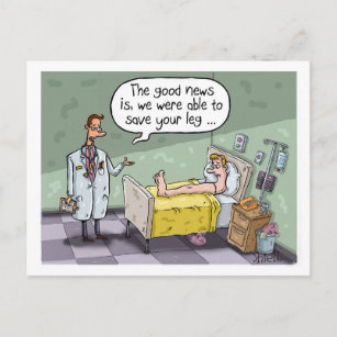 Funny GET WELL SAVE the Leg Postcard