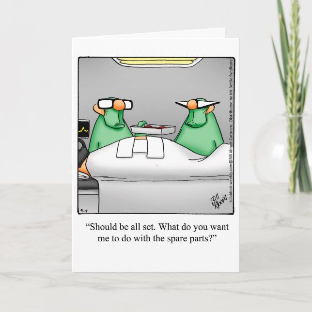 Funny Get Well Soon Greeting Card (Front)