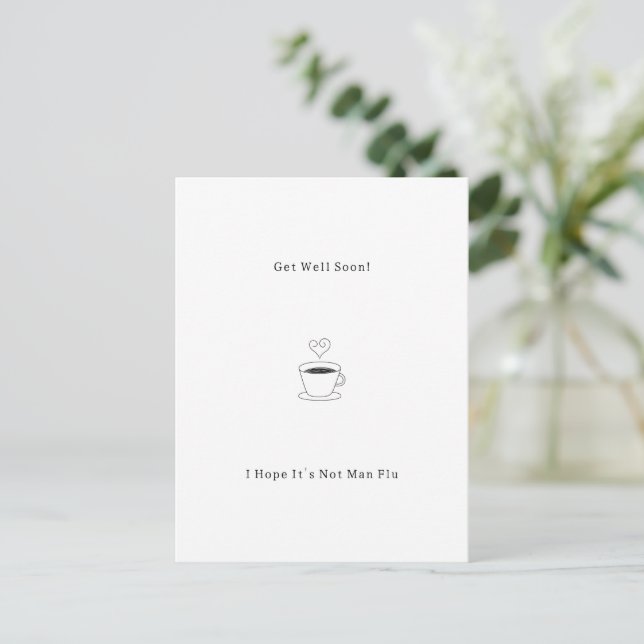 Funny Get Well Soon Man Flu Card card (Standing Front)