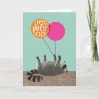 Funny Get Well Soon Racoon Balloons