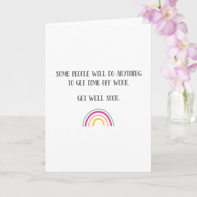 Funny Get Well Soon Rainbow  Card (Orchid)