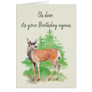 Funny Getting Old Birthday Deer Animal Art