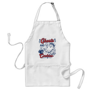 Funny Ghost and Cookies Retro Fall Baking Apron