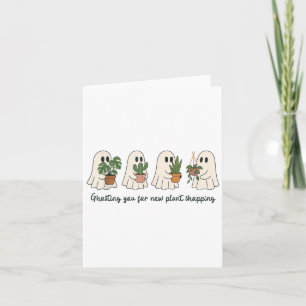Funny Ghost And Potted Plants Halloween Boo Pun Gh Card