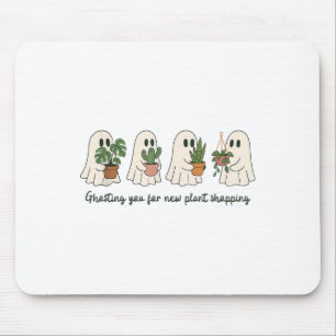 Funny Ghost And Potted Plants Halloween Boo Pun Gh Mouse Pad