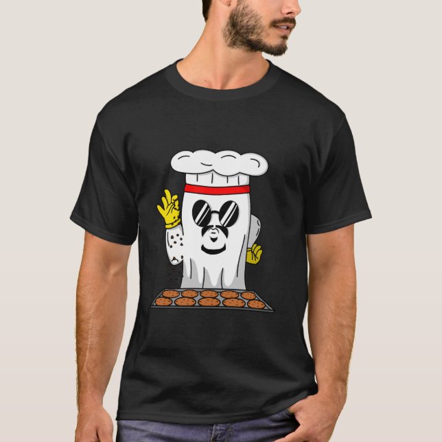 Funny Ghost Baking Chocolate Cookies Baker Cake Co T-Shirt (Front)
