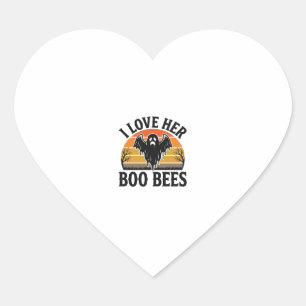 Funny Ghost Bee Pun Vintage Halloween T-Shirt Desi Heart Sticker