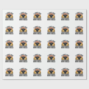 Funny Ghost Bee Pun Vintage Halloween T-Shirt Desi Wrapping Paper