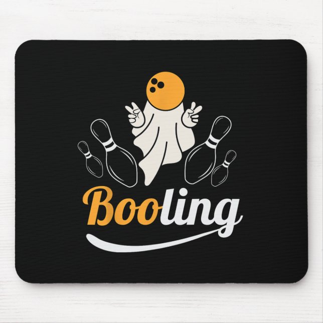 Funny Ghost Boo Booling Lover Lazy Halloween Costu Mouse Pad (Front)