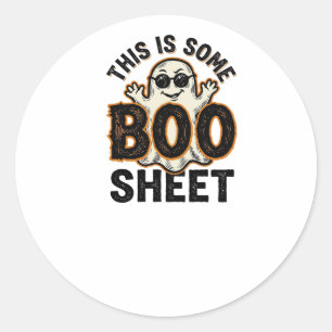 Funny Ghost Boo Sheet Vintage Halloween Shirt Desi Classic Round Sticker