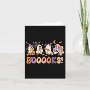 Funny Ghost Book Reading Halloween Booooks Lover T Card
