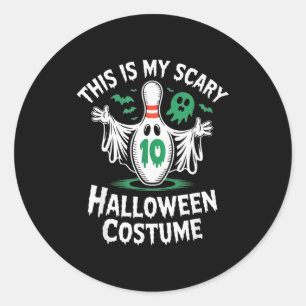 Funny Ghost Bowling League Team Halloween Humor Te Classic Round Sticker
