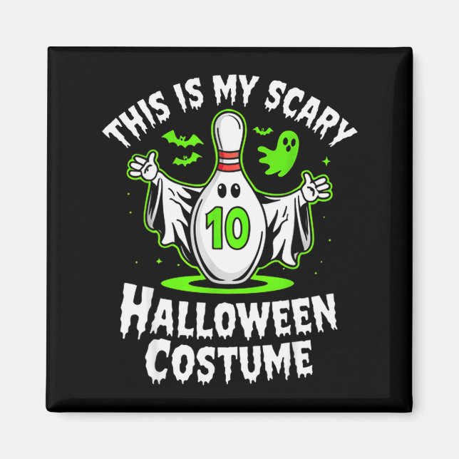 Funny Ghost Bowling League Team Halloween Humour D Magnet (Front)