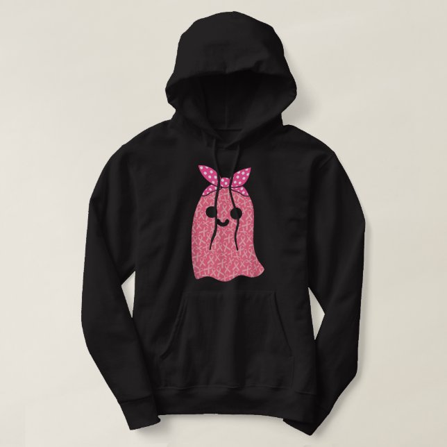 Funny Ghost Breast Cancer Is Boo Sheet Halloween P Hoodie (Design Front)