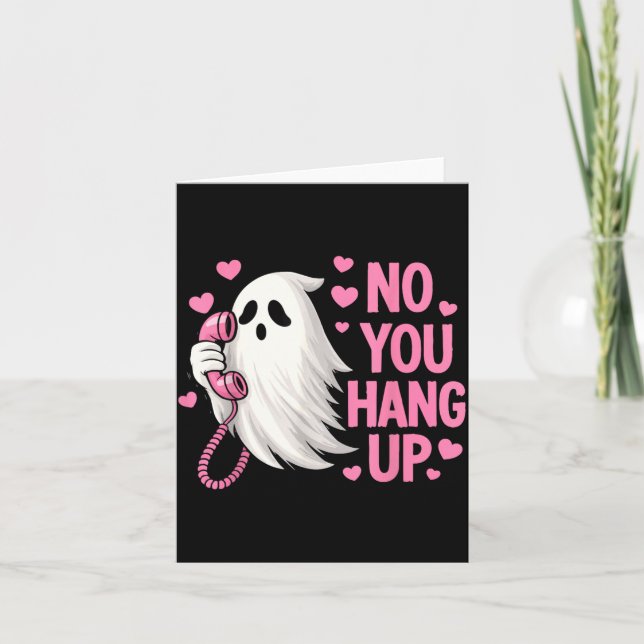 Funny Ghost Calling Halloween Scary Costume Hang Card (Front)